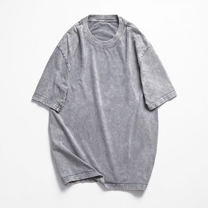 T-shirt unisexe à manches courtes en polyester/coton délavé, grande taille, style streetwear, respirant, écologique, séchage rapide, tissu Oxford - Product Image 5