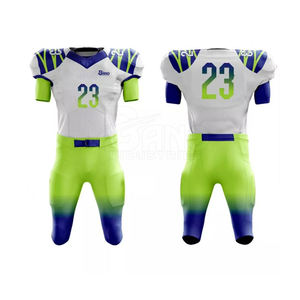 Conjuntos de uniformes de fútbol americano de alta calidad colores personalizados y logotipo transpirable 100% poliéster impresión Digital 20 juegos MOQ - Product Image 1