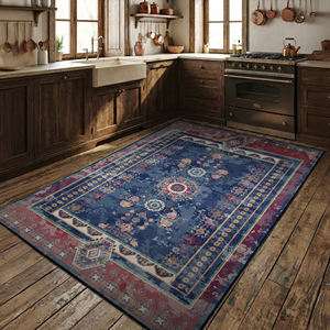 Alfombra Oriental Turca Roma Multicolor de Bambú, Alfombra Vintage con Diseño Floral, Alfombra Persa para Sala de Estar, Lavable, Sin Estampado - Product Image 6