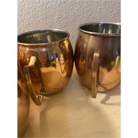 Ensemble de tasses à Moscow Mule en cuivre martelé de qualité supérieure - Tasse en cuivre avec doublure en acier inoxydable de qualité alimentaire de 18 oz - Tasse à cocktail isolée