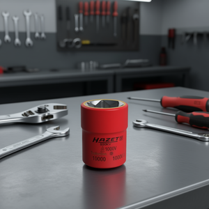 Llave de vaso hexagonal corta de 6 puntas Hazet, métrica, de 3/8'' con perfil de tracción y aislamiento protector de 1000V - Product Image 3