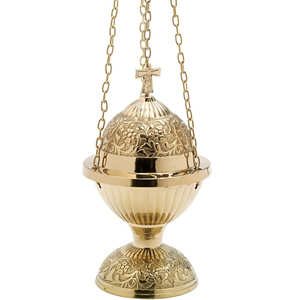 Atractivo estilo único colgante Metal hierro latón bola redonda chapado en oro Luban Bakhoor quemador Oud fragancia incienso quemador Decoración - Product Image 4