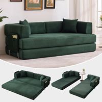 Sofá Cama Convertible de Pana |   Sofá Modular Plegable para Espacios Pequeños, Hoteles, Apartamentos y Habitaciones de Huéspedes