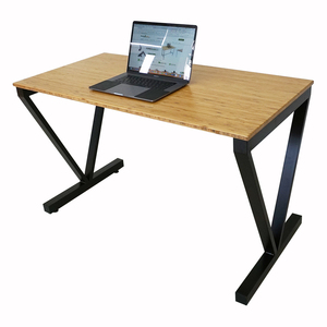 Modern Bamboo <b>Computer</b> <b>Desk</b> 120x60cm Assembled with Iron Legs - Product Image 1