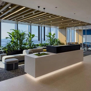 China Furniture Factory Design Black Luxury Modern Office <strong>Reception</strong> <strong>Desks</strong> with Glass - Product Image 3