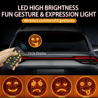 Nouvel accessoire lumineux LED 2025 pour voiture : Lampe à expression amusante, lampe visage souriant, lumière doigt d'honneur amusante, geste de main LED pour vitre arrière