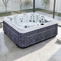 VIRLUX V1005 Spa extérieur pour 6 personnes avec 1 chaise longue, 50 jets, éclairage LED, baignoire à remous en acrylique