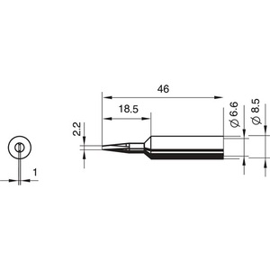 Punta de Soldador ERSA 0832 Serie CD/SB, Forma de Cincel 832 con Ancho de 2.2 mm - Product Image 3