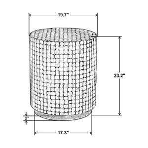 Design unique et couleur blanche vibrante Table d'appoint ronde parfaite et durable pour les petits espaces Tabouret en incrustation de coquille de noix de coco - Product Image 5