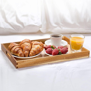 Plateau en bois naturel fabriqué à la main plateaux rectangulaires en bois de qualité supérieure pour le service des aliments et la décoration de la cuisine - Product Image 3