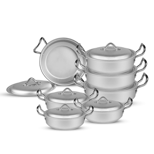 Chất Lượng Tốt Nhất 20/32 Cm Nhôm Phẳng Chảo Đặt Cao Cấp Đồ Nấu Nướng Với Thiết Kế Cổ Điển Xử Lý Nắp Vật Liệu Kim Loại 7-Mảnh Thân Thiện Với Môi - Product Image 1