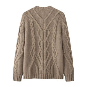 Fabricante de prendas de punto hechas en Pakistán, Jersey de punto de algodón 100%, suéter informal de cuello redondo, suéter de punto para mujer, Top para mujer - Product Image 3