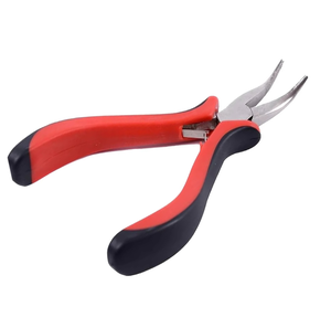 Pince à microbilles pour extensions de cheveux à nez courbé, impression de logo personnalisée, acier inoxydable, service OEM durable - Product Image 5