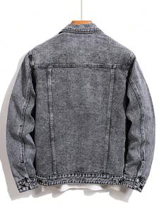 Veste en jean écologique respirante coupe-vent Col doux Lavage à la pierre Personnalisable Veste en jean décontractée personnalisée pour homme - Product Image 2