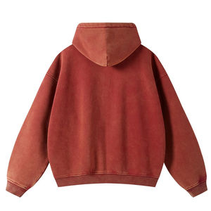 Nouveau sweat à capuche d'hiver à double fermeture éclair avec logo personnalisé, lavage à l'acide, haute qualité, 100% coton, molleton français, imperméable, coupe-vent, pour homme - Product Image 2