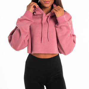 Venta al por mayor de las mujeres personalizadas Crop Top Casual Sudadera CON CAPUCHA DE LAS MUJERES sudaderas con capucha recortadas de gran tamaño sudaderas con capucha para las mujeres - Product Image 4