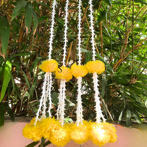 Guirnaldas de Flores Amarillas de Lirio y Caléndula para Decoración del Hogar, Bodas, Fiestas y Mehendi - Product Image 6