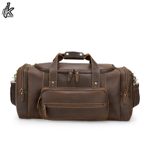 Sac de voyage en cuir de haute qualité pour hommes, grande capacité, logo personnalisé OEM ODM, sac de voyage en cuir véritable pour voyager - Product Image 3