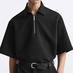 2025 New Best Selling <b>Men</b> Zipper Polo Collar Casual Wear Polo <b>T</b> <b>Shirt</b> With Short Sleeves for <b>Men's</b> Clothing Cotton Plus Size - Product Image 3