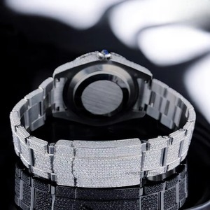 Bestselling Moissanite Diamond <b>Watch</b> for Men & Women Unisex Hip Hop Inspired Design Silver Tone Finish and <b>Waterproof</b> Feature - Product Image 2