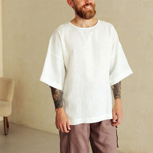 Demi-manches de haute qualité T-shirt uni blanc Mutil couleur confortable col rond logo personnalisé T-shirt été blanc T-shirt pour hommes - Product Image 1