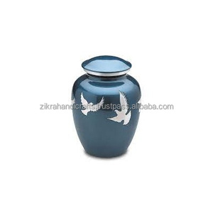 Urne de crémation complète en émail avec métal en laiton, meilleur pour les cendres humaines, sur mesure, fournisseur d'urnes de crémation bon marché - Product Image 3