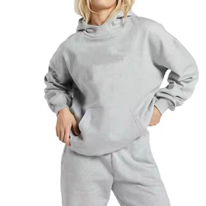 Fabricante personalizado Puff estampado en blanco pulóver sudadera de peso pesado de gran tamaño Drop Shoulder mujeres Sudadera con capucha - Product Image 4