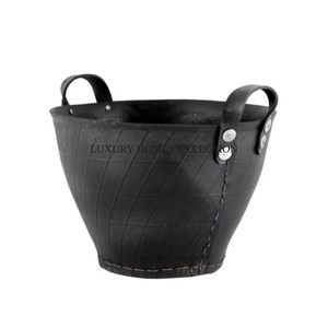 Seau à charbon en métal de qualité supérieure de style industriel avec détails en relief pour un accessoire décoratif et fonctionnel pour la maison - Product Image 2