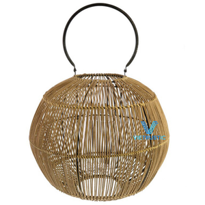 Vietrustic Lanterne intérieure faite à la main Lanterne en rotin de bambou Lanternes suspendues tressées - Product Image 2