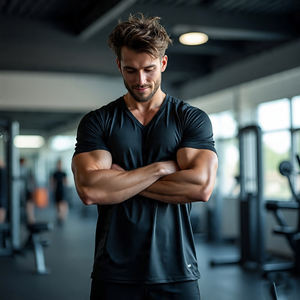 Camiseta de entrenamiento con cuello en V para hombre, camiseta de manga corta personalizada para hombre, camiseta ligera para ejercicio de gimnasio para hombre - Product Image 3