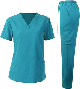 Veste d'allaitement chirurgicale en polyester/élasthanne unisexe à 2 poches avec fermeture éclair sur le devant Gommage de salon médical de haute qualité avec logo personnalisé - Product Image 5