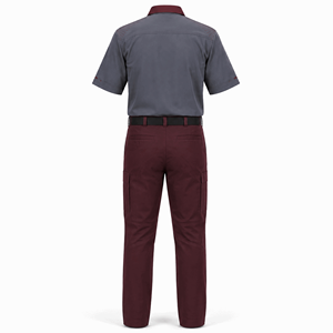 Uniforme de Guardia de Seguridad Personalizado en Gris y Marrón, Camisa de Manga Corta y Pantalones Cargo con Cinturón para Personal de Instalaciones, Venta al Por Mayor, Suministro OEM - Product Image 3