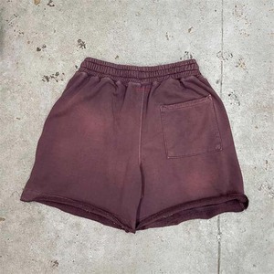 กางเกงขาสั้นวินเทจพรีเมียมสำหรับผู้ชาย ผ้าฝ้าย 100% เฟรนช์เทอร์รี่ฟลีซ สวมใส่สบาย เหมาะสำหรับออกกำลังกาย แห้งเร็ว เป็นมิตรกับสิ่งแวดล้อม ขอบดิบ - Product Image 2