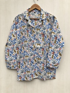 Floral cotton night <b>suit</b> Handmade Cotton <b>Pajama</b> Set Hand Block Print Floral Indian Night <b>Suit</b> cotton wear dress - Product Image 2