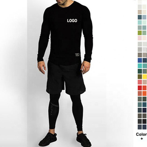 Camiseta de manga larga de algodón pesado de 240gsm para hombre, ropa de gimnasio para ejercicio deportivo, fabricantes de ropa ajustada, camisetas personalizadas para hombre - Product Image 2