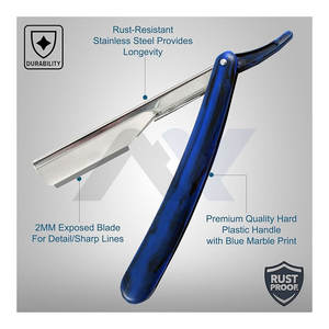 Rasoirs droits professionnels pour hommes, lame exposée de 2 mm, rasoir droit de barbier, rasage de près, barbe, beauté, barbiers, maison - Product Image 3