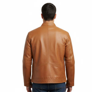 Veste tendance en peau de mouton véritable pour hommes Fournisseur de gros d'usine OEM Vêtements d'extérieur élégants et chauds Vêtements de motard d'hiver durables à l'avant - Product Image 2