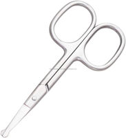 Ciseaux de manucure de précision en acier inoxydable à pointe ronde, ciseaux professionnels pour les cuticules, les sourcils, les poils du nez, soins personnels