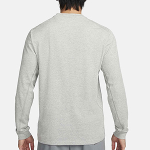 Nuevo Diseño de Camiseta Casual de Manga Larga para Hombre, Cuello Redondo, Color Gris Sólido, Tejido de Algodón, Corte Regular, Transpirable - Product Image 2