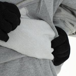 Alta calidad 100% algodón personalizado gris pulóver hombres francés Terry en blanco Regular Fit otoño bordado con cuentas Sudadera con capucha - Product Image 3