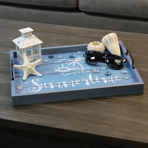 Juego de bandejas de madera personalizadas en elegante color blanco con forma rectangular y diseño de recolección perfecto para una decoración elegante del hogar - Product Image 3