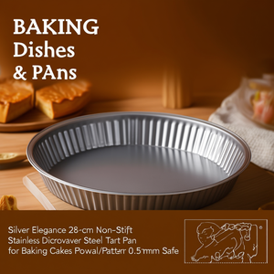 Moule à tarte en acier inoxydable antiadhésif Silver Elegance 28 cm, compatible four, micro-ondes et lave-vaisselle, pour la cuisson de gâteaux, motif ovale, 0,5 mm - Product Image 3
