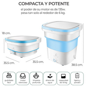 24L Mini Portable Folding Washing Machine Stainless Steel <b>Top</b> <b>Loading</b> USB Power Semi-Automatic New Condition - Product Image 4