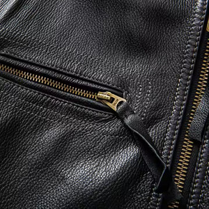 Nouvelle mode de veste en cuir de vachette pour hommes manteau en cuir véritable avec fermetures à glissière personnalisé à la cire veste pour hommes livraison DDP - Product Image 3