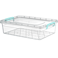 Afossa AK 245 Secure 3L Midi Contenant de cuisine en plastique PP injecté hermétique empilable avec couvercle verrouillable, boîte de rangement alimentaire moderne
