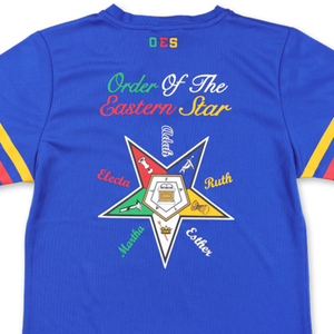 OES T-shirt en jersey de football 100% coton Order of Eastern Star Shirt Vêtements de sororité de la fraternité personnalisés Top bleu brodé - Product Image 6