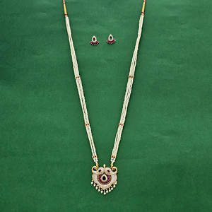 Antiguo Mala colgante conjunto exportador de joyería de moda en la India con chapado en oro joyería artificial - Product Image 1