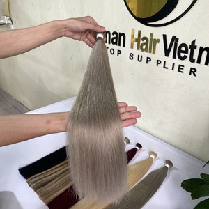 Extensiones de cabello humano con cutícula, pelo natural de calidad superior, color gris, con punta I, muestra gratis, venta al por mayor - Product Image 4