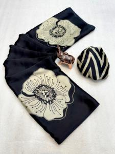 Sari de Satén Modal para Mujer, Diseño para Fiestas de Verano y Uso Casual, Disponible en Stock, Hecho en India, Sin Pedidos de Muestra - Product Image 3