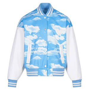 Chaqueta universitaria Letterman de estilo Vintage de talla grande para mujer, forro de lana, lana de punto sostenible para uso en otoño, venta al por mayor para - Product Image 1